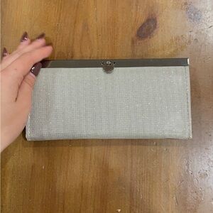 TWO Chic Wallet Clutches- one with sparkles, another white design